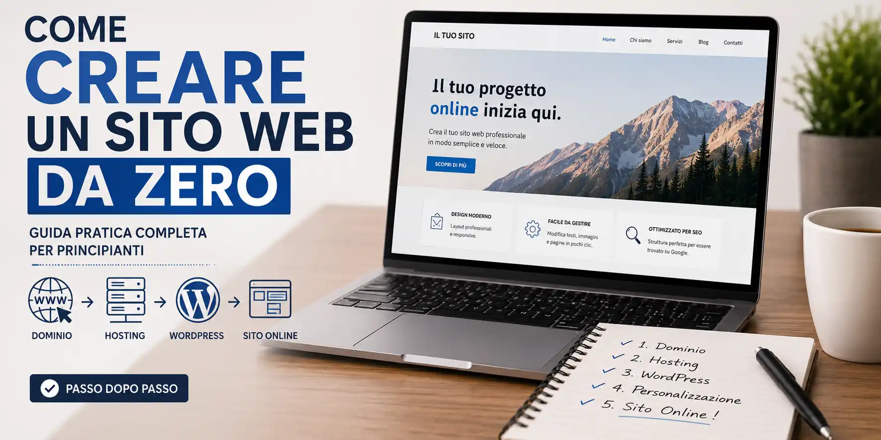 Come creare un sito Web da zero con WordPress, hosting e dominio passo passo