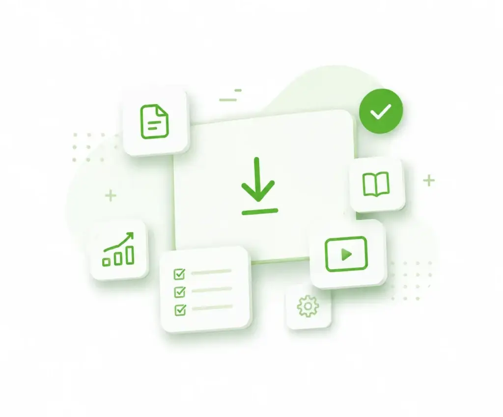 Illustrazione moderna con risorse gratuite digitali per WordPress, SEO e crescita online su Vidalab