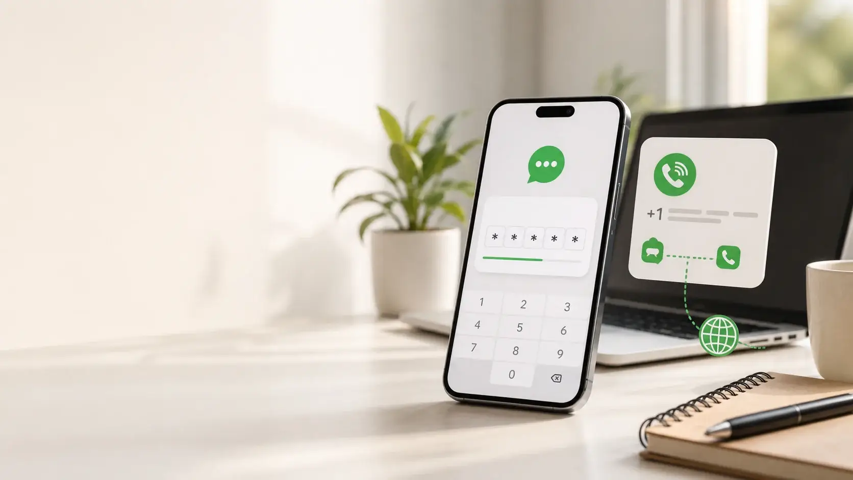 Smartphone con schermata di verifica per usare un numero virtuale su WhatsApp nel 2026